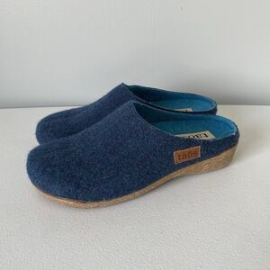 Taos Woollery Clog Mule Shoes Blue Women's  Size 40
